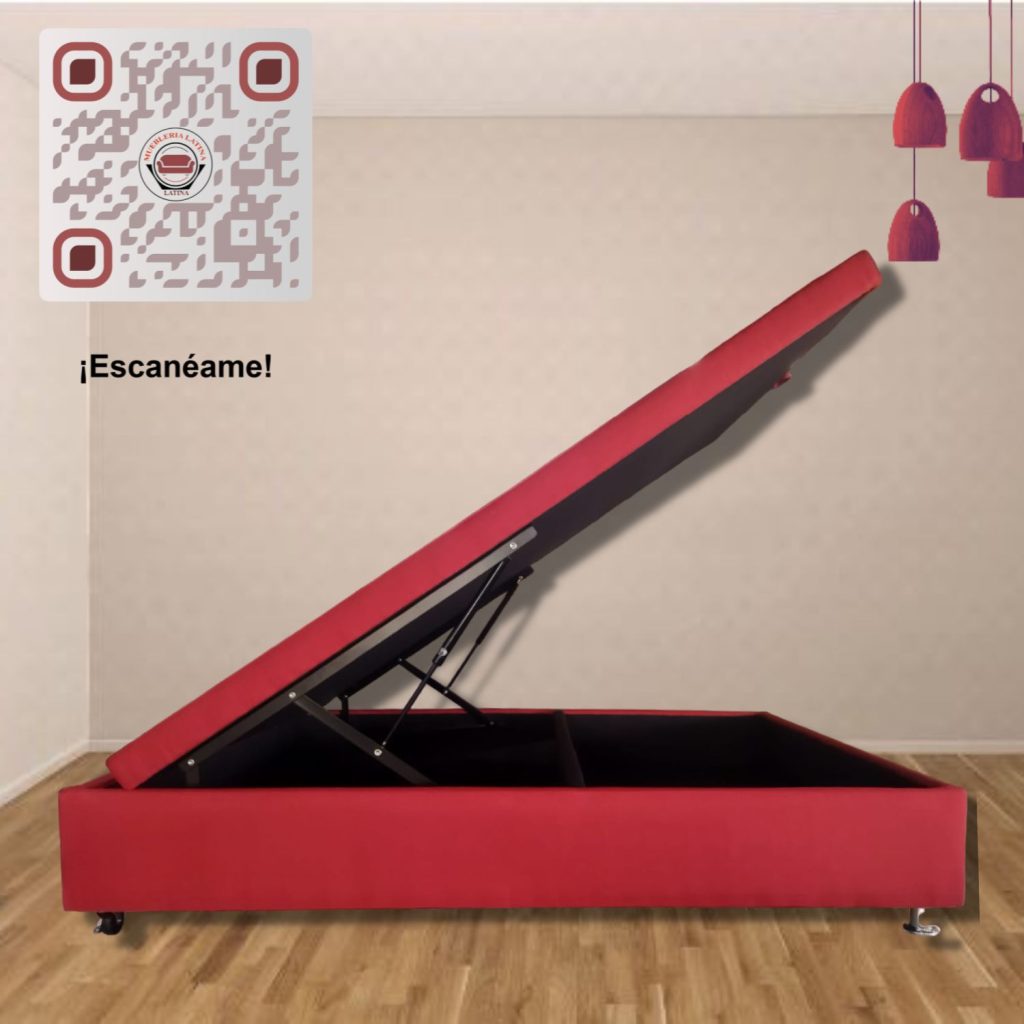 CAMA 1.9M BAUL FUNCIONAL LINO BURDEO 2 PLAZAS