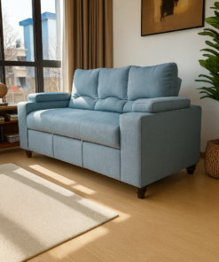 SOFA CAMA BAUL 2 PZ DECO LINO TURQUEZA