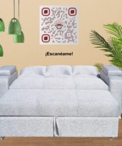 SOFA CAMA FUNCIONAL 2 PZ DECO LINO IMPERMEABLE GRIS CLARO