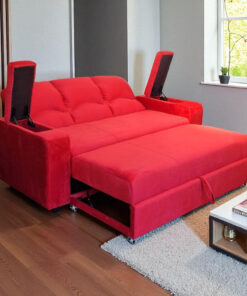 SOFA CAMA FUNCIONAL 2 PZ DECO FELPA BURDEO