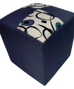 Pouf Lino Azul flores